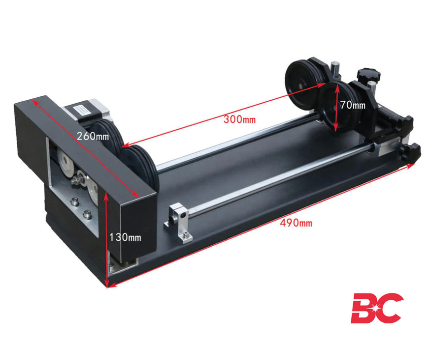 Máquina rotativa de tracción en las cuatro ruedas para grabado láser