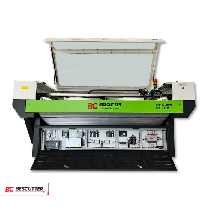 ALL SYSTEM INCLUDED BESCUTTER FABRIC PRO 56''X37'' | 130 - 150W | CO2 LASER CUTTER & ENGRAVER | AVAILABLE DOUBLE HEAD, CONVEYOR BELT AND AUTO-FEEDER - BesCutter Laser Cutters and Engravers