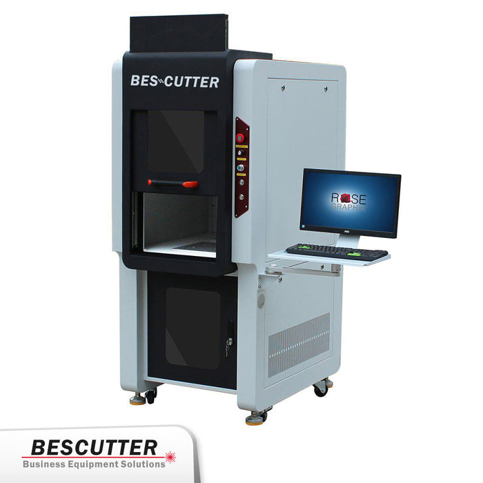 Q Series Galvo Fiber Laser Marker 20W-100W - Desktop Enclosed Type - BesCutter Laser Cutters and Engravers