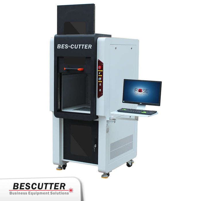 Q Series Galvo Fiber Laser Marker 20W-100W - Desktop Enclosed Type - BesCutter Laser Cutters and Engravers