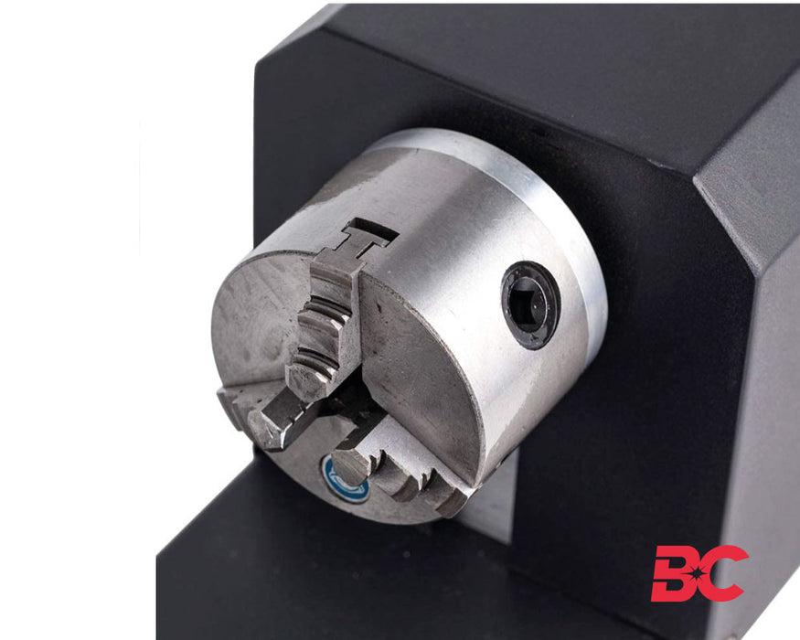 Mandril giratorio de tres mordazas para grabado láser