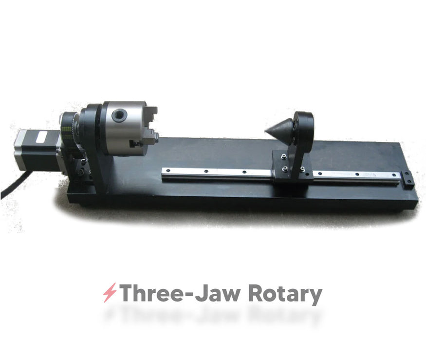 Mandril giratorio de tres mordazas para grabado láser