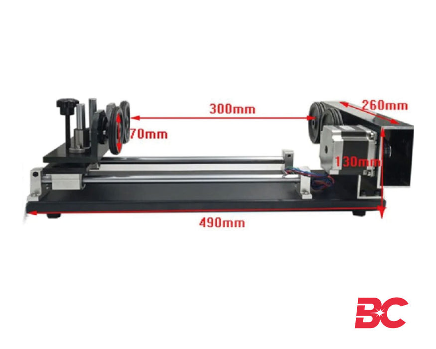 Máquina rotativa de tracción en las cuatro ruedas para grabado láser