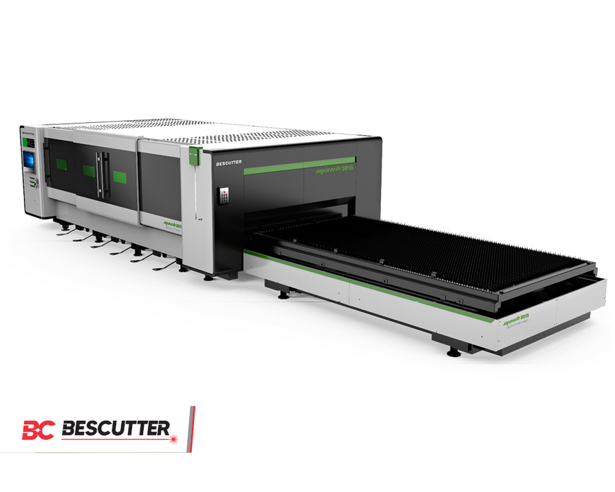 BesCutter Mach Speed 6-15KW 5'x10' IPG Fiber Laser Cutter Fully Enclosed with Hydraulic Shuttle Table - BesCutter Laser Cutters and Engravers