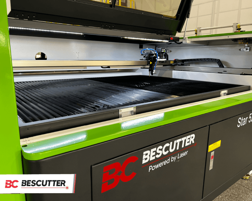 ALL SYSTEM INCLUDED BESCUTTER VERSA STAR 52"X36" 150W CO2 LASER CUTTER & ENGRAVER  |  FAST DELIVERY  |  LEADSHINE STEPMOTORS