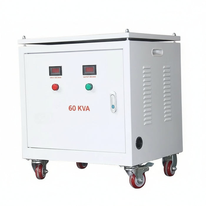 Transformador seco 60KVA Trifásico 208/240/480V a 380V